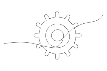 continuous one line drawing sun art Summer sun contour line sign line art illustration