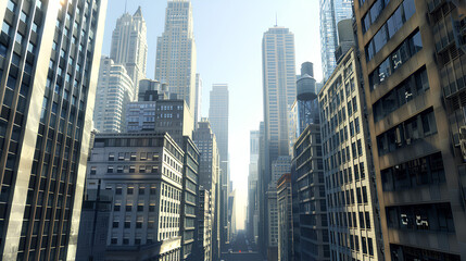 Obraz premium beautiful city buildings in the morning during the day