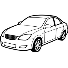 
Car outline illustration digital coloring book page line art drawing