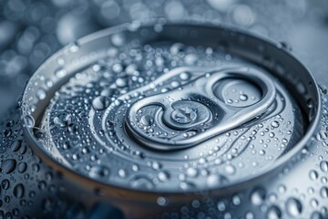 Aluminum can mockup. Background with selective focus and copy space for text