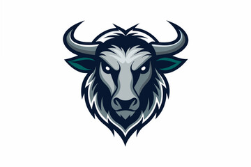 wildebeest head logo vector illustration