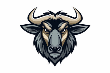 wildebeest head logo vector illustration