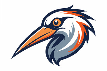 stork head logo vector illustration