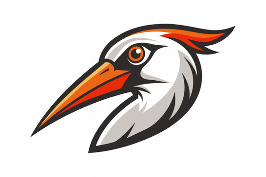 recommend clip art: stork head logo vector illustration