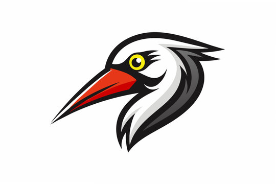 recommend clip art: stork head logo vector illustration