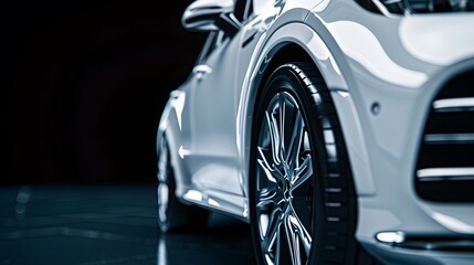 modern white sport car