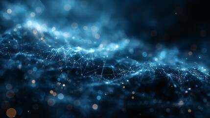 An illustration of a blue abstract plexus geometrical background