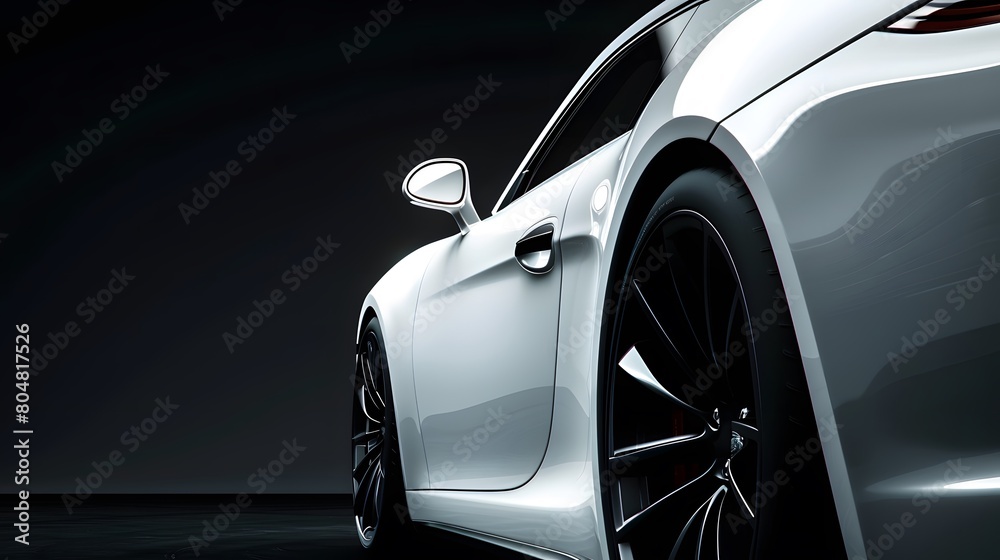 Wall mural Modern white sport car