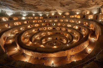 Obraz premium Twisting Tunnels: The Hidden Chambers of a labyrinthine underground city