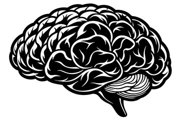 brain line art silhouette illustration