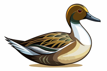 northern pintail duck cartoon vector illustration