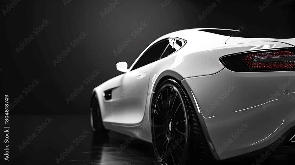 Wall mural Modern white sport car