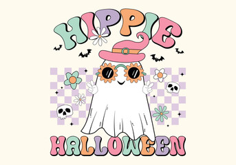 Hippie Halloween,ghost, halloween vibes,daisy flowers