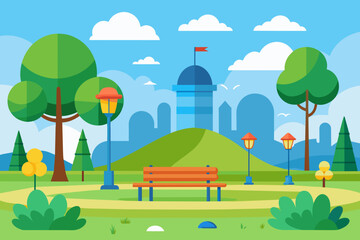 park cartoon vector illustration