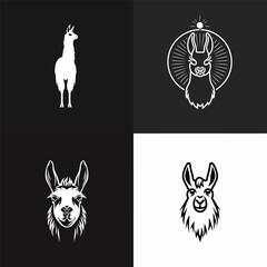 Llama logo design vector illustration © Leyde