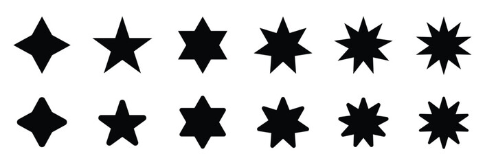 Star icon collection. Star burst sticker vector set. Star icons. Starburst retro sale badge. Star blank label, stickers emblem. Shine symbol illustration. star sign collections