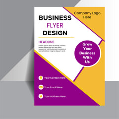 Corporate business a4 flyer design template for print.