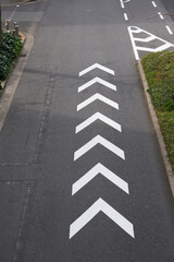 【名古屋】道路に書かれた進行方向を示す矢印