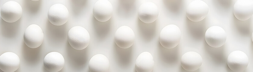 Pristine Geometric Arrangement of Turtle Eggs on a Minimalist White Background