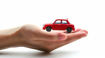 Car insurance  with car toys isolated white background