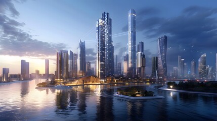 contemporary city skyline