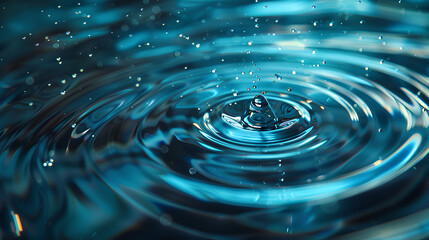 Water drops fall on the sea