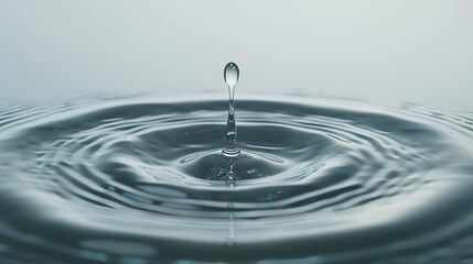 Water drops fall on the sea