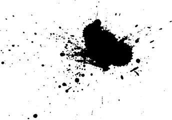black watercolor brush painting splash splatter dirty grunge graphic element