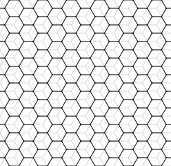 Hexagons with round corners and two thickness of stroke.