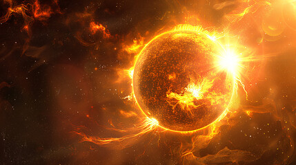 Fototapeta premium Sun in beautiful outer space