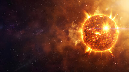 Sun in beautiful outer space