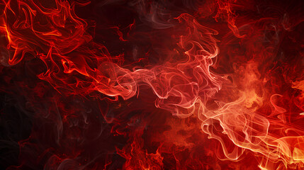Red flames on black background