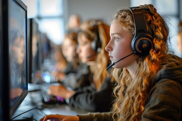 Education in the digital age, students accessing virtual classrooms