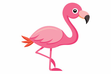 Fototapeta premium flamingo bird cartoon vector illustration