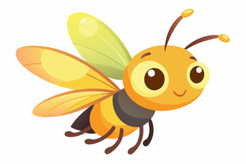 firefly bee cartoon vector illustration