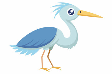 egret bird cartoon vector illustration