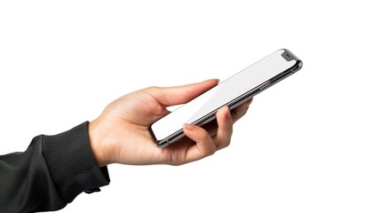 hand hold Phone  isolated white background
