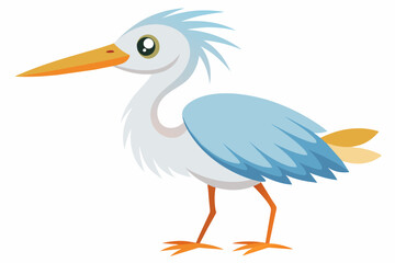 egret bird cartoon vector illustration