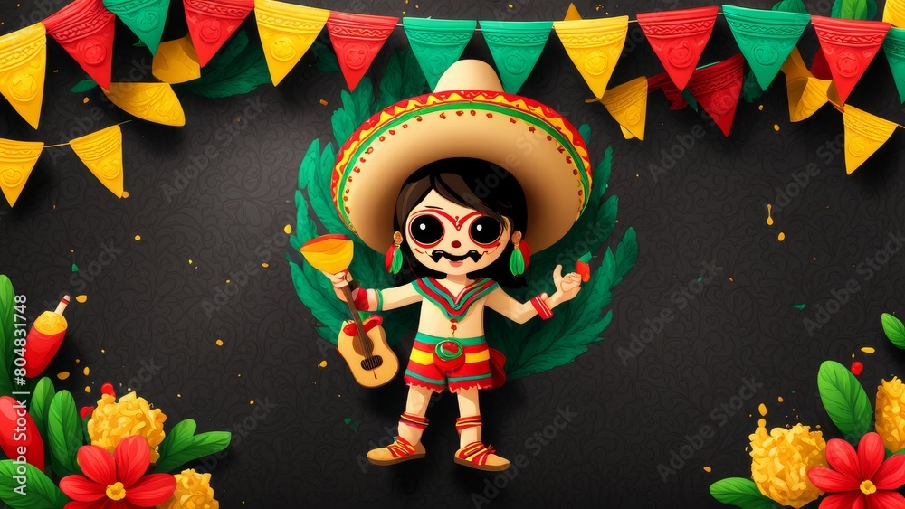 Sticker cinco de mayo background