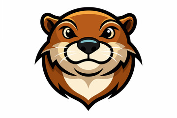 otter head logo vector illustration