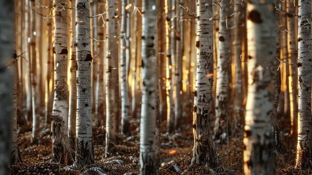 wide angle video of balsa trees forest with dramatic lighting