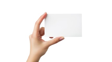 Obraz premium hand hold paper isolated white background