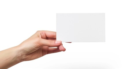 hand hold paper  isolated white background