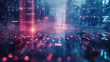 Fototapeta premium Women, young adults, seclusion, AI, big data, cloud computing, reflection, networking, creativity, intellect, single individual, organizing, deliberating, brainstorming, geometry, and concepts