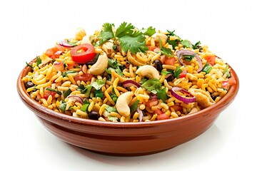 Bhel Puri, isolated on white