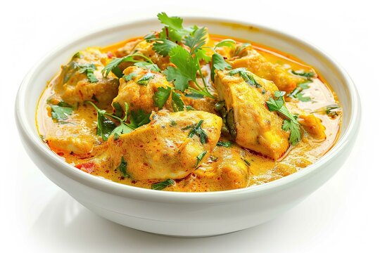 Chicken Korma, isolated on white