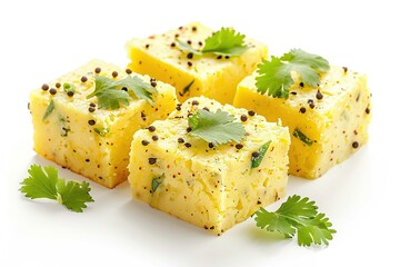 Dhokla, isolated on white