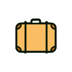 simple suitcase cartoon sticker vector illustration template design