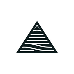 simple line ancient pyramid logo vector illustration template design