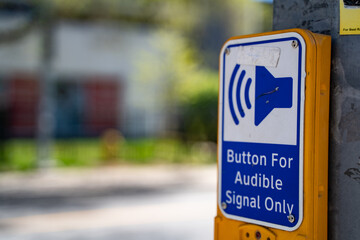 Button for audible signal only on the roadside.